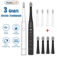Toothbrush Mornwell Sonic Electric 360 Upgraded Base Waterproof With 4 Replacement Brush Heads USB Rechargeable 220922