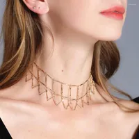 Choker Exaggerated Simple Metal Necklace For Women Night Club Sexy Statement Collier Femme