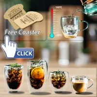 Wine Glasses 80-650ml Beer Cocktail Glass Creative Double Glazed Wall Heat Resistant Tea Drink Cup Health Coffee