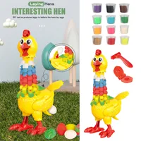 New Color Clay Mold Fidget Toy Plasticine Laying Hen Set Mold Creative Colorful Feather Chicken Children's Toys Gift