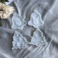 Christmas Decorations DIY Crystal Epoxy Resin Mold Tree Elk Pendant Casting Silicone Mould Handmade Craft Jewelry Making Tool
