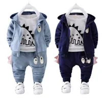Meninos beb￪s beb￪ outono de inverno roupas conjuntos de garotos cartoon algod￣o ternos de algod￣o infantil 3pcs roupas meninos para meninos roupas de beb￪