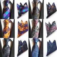 Bow Ties RBOCOFshiom 8cm Print Tie Set Neck And Handkerchief 2 Piece For Men Business Pocket Square Gift
