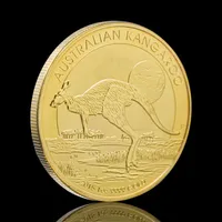 10 -stcs Niet -magnetisch goud vergulde Australische kangaroo Elizabeth II Queen Australia Souvenirs Coin Collectible Coins Medal314e