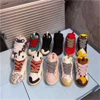 Scarpe casual designer Sneaker intrecciate intrecciate in pelle con sneaker in pelle con sneaker da donna in cocchetto di nappa piattaforma di gomma sneaker