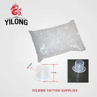 Yilong White 11 13mm 1000st Tattoo Ink Caps Pigment Supplies Plastic Self Standing Ink Cups 223e