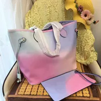 AAA Bayan Tasarımcı Çanta Gidey Mm Tote Shoudler Alışveriş Lüksler Çanta Çantası Çantalar Moda Kılıf Paketi 2 PCS Set Kadın Çanta Gündoğumu Pastel Debriyaj Cüzdan