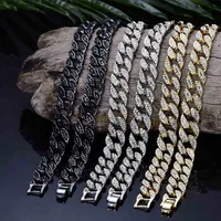 Miami Curb Cuban link Chain Pendent For Men Gold Silver Hip Hop Iced Out Paved bling CZ Rapper Necklace Jewelry gift T200113306r