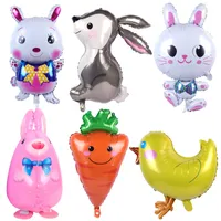 Other Festive Party Supplies Easter Decors Bunny Balloons Rabbit Chicken Carrot Foil Ballon Animal Farm Themed Birthday Decoration kids 220922