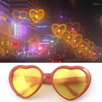 Sunglasses Lights Change Heart-Shaped Special Effects Glasses Fashion Love Sunglass Romantic Night Diffraction Kid Funny Eyewear