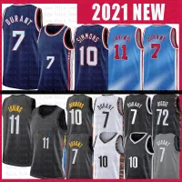 Jersey Kevin brooklyn''Nets''Durant Kyrie Irving Basketball 7 11 2020 2021 New City Ben Simmons 10 Mens Shirts S-XXL black