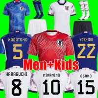 Tsubasa Minamino JAPEN SOCUCENTES JERSEYS 2022 2023 JAONDA HONDA KAGAWA OKAZAKI 22 23 World Atom Cup Fãs Jogador da Casa Away Football Shirts Men Kit Kit Socks
