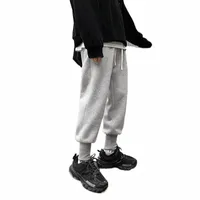 سروال Sweatpants Men Fashion Solid Color Close Casual Deggers Pants Men Streetwear Wild Lourd Sounders Mens Track J6KT#