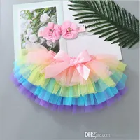 Retail Baby Girls Tutu Dress Bow Gaze Pantsskirts Designer Kids With Pannband PP kjolar Princess Klänningar Babykläder 0-3T