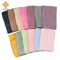 Fabric Thin Mesh Chain Cheap Polyester Pink Chiffon Fabric For Scarf And Skirt Summer Muslim Hijab Material By The Meter W300007 J220909