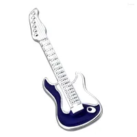 Brooches Fancy Brass Brooch Pin Enamel Electric Guitar Breastpins Corsage Musical Instruments Badge For Women Men Gifts