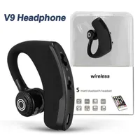 Wireless Earphone Drive Earbud Headset With Mic Noise Cancelling For Driver Sport Business V9 Bluetooth Headphone In Box