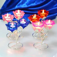 Candlers porte-cristaux Double Rose Tea Light Light Candlestick Centraire Décor de mariage Home Centres