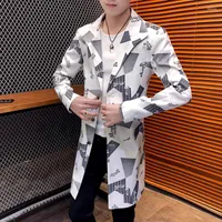 Men's Suits Men's & Blazers Suit Coat Male Spring And Autumn Men Trend Handsome Long Small Youth Fashion Single Windbreaker