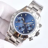 Relojes de negocios de moda de 41 mm Precisión y durabilidad Matrícula Mecánica Correa de acero inoxidable Mirador de zafiro Impermeable Plegado de hebilla Sport Blue Watch N1