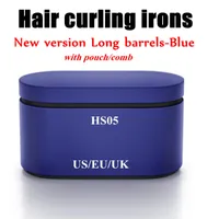 HS05 Curling Irons Blue-New Wersja Multi-styller Kompleterze długie lufy z grzebieniami/woreczkami Włosy Stylowe Automatyczne suszarkę po pudełku na szorstkie i normalne 5pcs