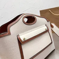 Высокая версия Canvas Hollow Out Tote Tote Top-Handle Bags Brand Женщины кожаные дизайнерские сумочки на плечах сумки для рук