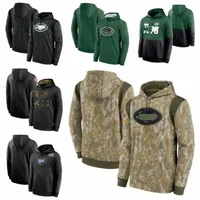 Jersey Hoodie Football New York'jets''men Youth Youth 2021 Salute to Service Therma Performance Pullover camo'nfl