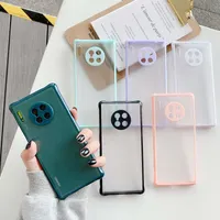 Pour Huawei Color Case Protective Cover Matte Candy T￩l￩phone portable 2In1 Frosted Grosted Opp Bag Mate 30 40 P30 P40 Pro