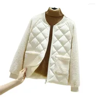 Women's Trench Coats 2022 Autumn Winter Jacket Women Clothes Lamb Fur Parkas Gilrs Plus Size Parka Cotton Jackets Female Casual Short Tops