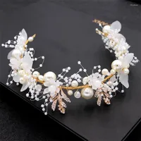 Haarklammern 2022 Mode Perle Blume Stirnband Brauthochzeitskronenzubeh￶r Band Tiara Kristall Kopfst￼ck Schmuck Schmuck