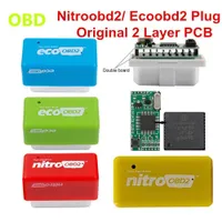 2 camadas PCB ECO OBD2 Ferramentas Chip Nitroobd2 Caixa de ajuste Eco nitro Plug a gasolina original a diesel mais torque de energia Salvar combust￭vel