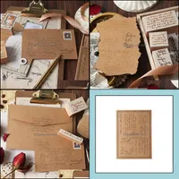 Andra hemtr￤dg￥rdar 8st Set Vintage English Spaper Text Stamp Diy Wood Rubber S For Scrapbooking Stationery Standard Drop Del Soif Dhjlr