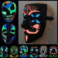 Neueste 3D -Party -Masken LED Luminous Party Masken Halloween Dress Up Requisis Dance Party Cold Light Strip Ghost Masken Unterstützung Anpassung BHB15