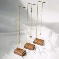Jewelry Pouches Wood And Metal Holders Stands For Necklace Bracelet Earring Display Chain Case Earing Organizer Jewellery T Hanging