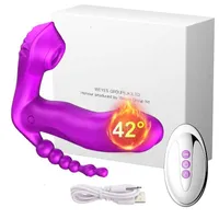 Sex Appeal Massager 3 en 1 g Spot Sucker Vibrator para mujeres Vibrantes Anal Bead Clitoris Estimulador Control remoto Bastas portátiles juguetes