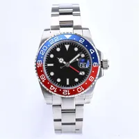 Mode waterdichte sport polshorloges 007 opvouwbare horloges voor man hoge kwaliteit beweging ontwerper Watch automatisch mechanisch saffier Buckle Blue Red Watch N1