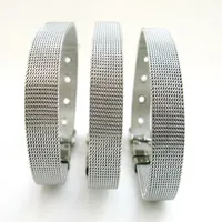 20 30pcs lot 8x210mm Stainless Steel wristband bracelet fit for 8mm slide letters diy charms fashion jewelrys201z