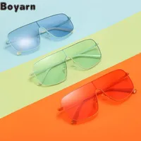 Sunglasses Boyarn Fashion One-piece Women 2022 Punk Color Glasses Ins Street Sun