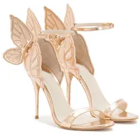 Fashion- Women Angel Wing Sandals Gladiator Ankle Strap High Heels Embroidered Butterfly Pumps Bridal Wedding Shoes Party318j