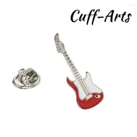 Brooches Cuffarts Fashion Brass For Men's Suit Red Electric Guitar Music Lapel Pin Party Male Accessories P10124