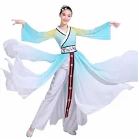 chinese folk dance costume for woman clothing stage wear national ancient fan dance traditional Chinese costumes FF1985 Z5ji#