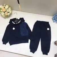 Automne Kid Girl Clothing Set Purple Specials Occasion Designer de mode Baby Boy Black Boutique Clothes Set 100-150 cm Wholesale 2022