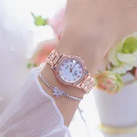 Armbandsur lyxiga kvinnor tittar på diamant stor urtavla rinsten kvinnlig kvarts damer mode armbandsur relogios femininos