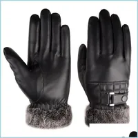 Pięć palców Rękawiczki Męskie najlepszy projekt świąteczny prezent zagęszcza czarne ciepłe mycie skórzane rękawiczki Firma Nakręcająca się w dotyku dhseller2010 dh8ri