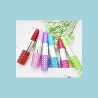 Ballpoint Pens Student Cute Creative Lipstick Plastic Novelty Ballpoint Pen Kawaii Roller Ball Pens For Kids Writing Gift Hairbun2020 Dhqpl