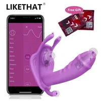 성 항소 마사지 여성용 여성용 앱 원격 제어 오르가즘 자위기 여성을위한 나비 딜도 진동기 장난감