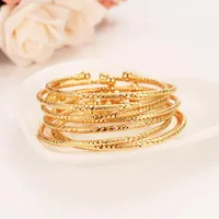 Can Open Fashion Dubai Bangle Jewelry solid Fine Yellow Gold GF Dubai Bracelet for Women Africa Arab Items Select270L