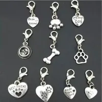 100pcs lot High quality Mixing Animal Dog Paw Prints & bones & dog bowl Charm Pendant Necklace Bracelet DIY Jewelry Making Finding219k