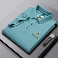 Мужская Polos High Grade Cotton's Men's Polo рубашка с коротким рукавом летняя модная вышиваемая футболка для бизнеса повседневная одежда лацка