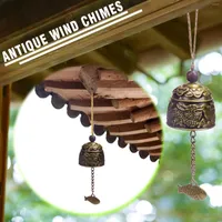 Decorative Figurines Vintage Carve Wind Chimes Bell Yard Garden Decor Pendant Windbell Outdoor Hanging Temple Good Luck Ornament Home